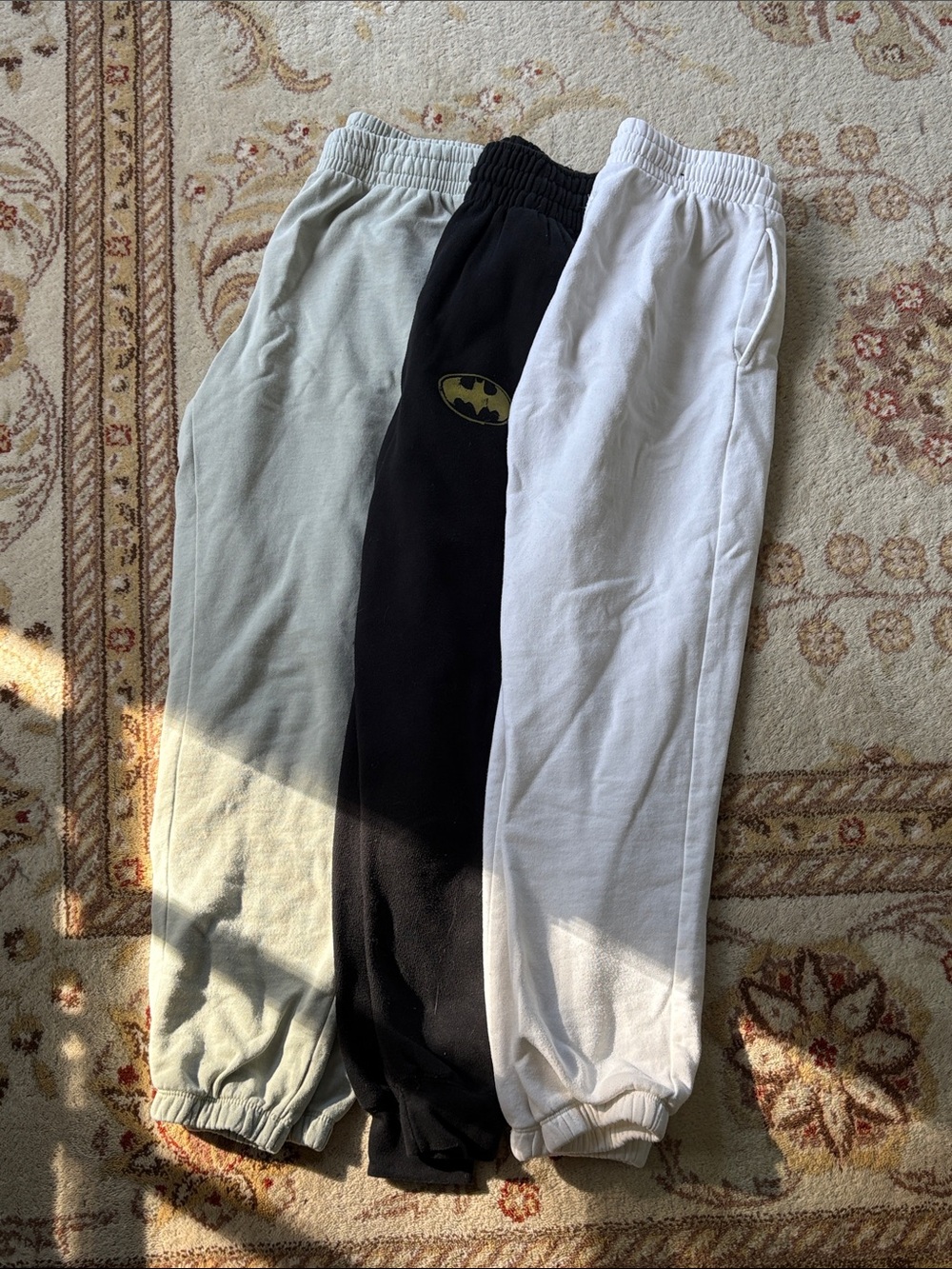 Trio Sweatpants Set - Black, Light Gray, White